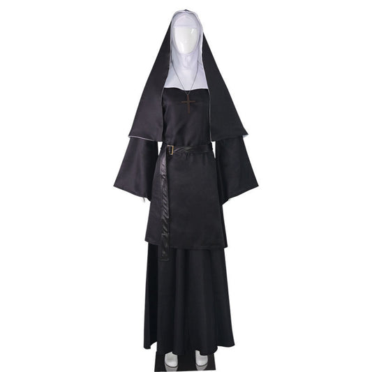 Halloween TheNun Ghost Sister cosplay costume, black horror nun costume, priest cosplay costume
